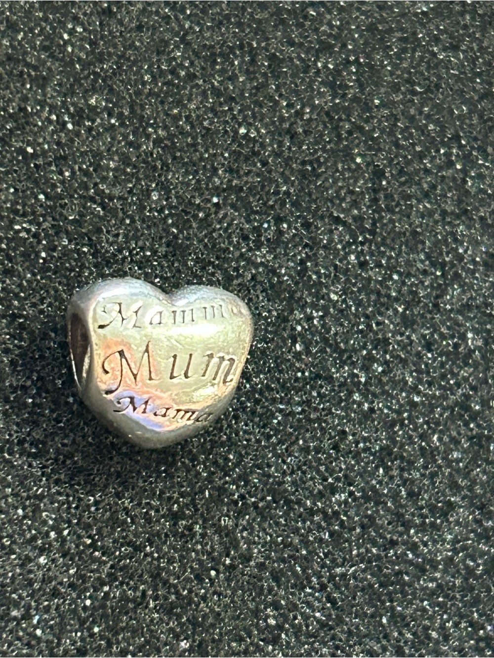 Pandora Mom Heart Charm Bead in Silver